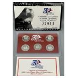 2004-S 50 State Quarters Silver Proof Set w/COA
