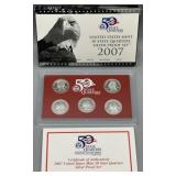 2007-S 50 State Quarters Silver Proof Set w/COA