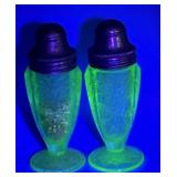 Uranium Glass Salt & Pepper Shakers