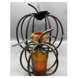 (2) Wrought Iron Pumpking Calendar Holders