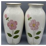 (2) Franciscan Desert Rose Vase Made In Portugal