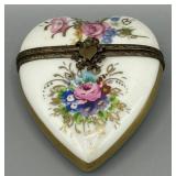 Limoges Hinged Heart Trinket Box Rehausse Main