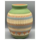 Artist Signed Navajo Hand Etched Pottey Vase