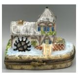 French Country Mill w/Waterwheel Limoges France