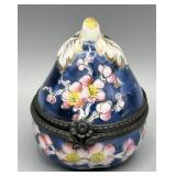 Limoges France Hinged Floral Trinket Box