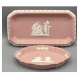 (2) Wedgwood Pink Trinket Trays