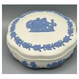 Wedgwood Reverse Blue on White Trinket Box