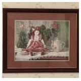 Vintage Victorian Doll Tea Time Picture