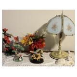 Vintage Brass Lamp and Misc Decor