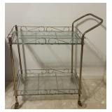 Mid-Century Brass Bar Cart