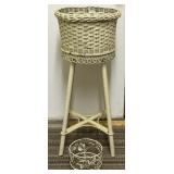 Wicker and Metal Planters