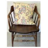 Wood Side Chair and Pillow