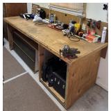 Pegboard and Wood Work Table
