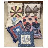 Quilted and Embroidered Pillows