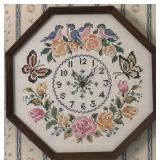 Octagon Shaped Embroidered Clock