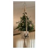 Macrame Planter and Faux Plant