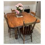 Wood Kitchen Table and Four Chairs
