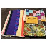 Quilt, Crocheted Blanket, Fabric and Thread