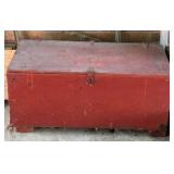 Red Wood Military Trunk and Contents