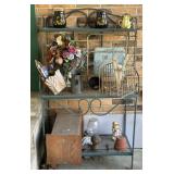 Wrought Iron Patio Cart and Contents