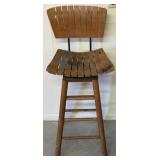 Wood Swivel Workshop Bar Height Chair