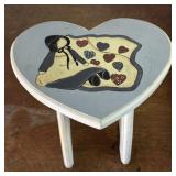 Wood Heart Shaped Step Stool
