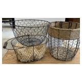 (3) Wire Baskets