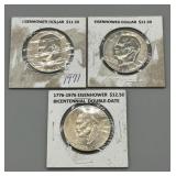 Eisenhower Dollars - (2) 1971 and (1) 1776-1976