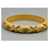 VTG Carved Butterscotch Bakelite Bangle Bracelet