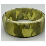 Marbled Phenolic Bakelite Type Bangle Bracelet