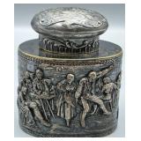 Antique Repousse Tea Caddy Jar - SEE DESC