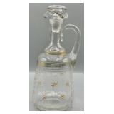 1930s Depression Glass Hand-Painted Decanter
