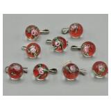 Vintage Lampwork Glass Rose Bead Charm Pendants