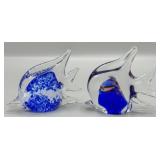 Murano Style Art Glass Angel Fish Paperweights