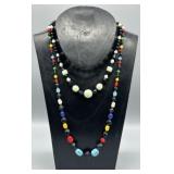 (2) Vintage Necklaces - Glows Under UV Light