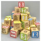 1970s Wood Childrens Building Blocks