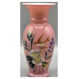 Antique Pink Opaline Cased Glass Vase