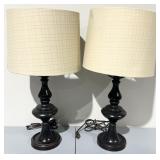 (2) Distressed Bronze/Black Finish Table Lamps
