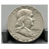 1954 Franklin Silver Half Dollar (90%)