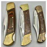 (3) Unbranded Lockback Pocket Knives