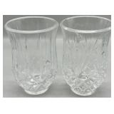 Pair Heavy Cut-Style Glass Votive Candle Holders