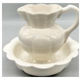 Vintage White Small Pitcher & Basin