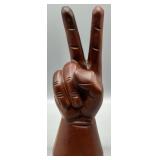 1960s Hand Carved Wood Peace Sign