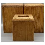 Vintage Wood Canister Set w/Plastic Liner