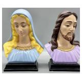 1960s Holland Mold Ceramic Jesus & Virgin Mary