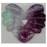 Rainbow Fluorite Heart Carving