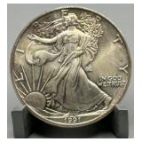 1991 American Silver Eagle 1 Troy oz. w/Case