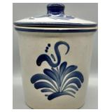 Vintage German Cobalt Blue Stoneware Canister