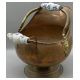 Vintage Copper Coal Scuttle Ash Bucket