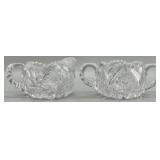 American Brilliant Cut Crystal Creamer and Sugar